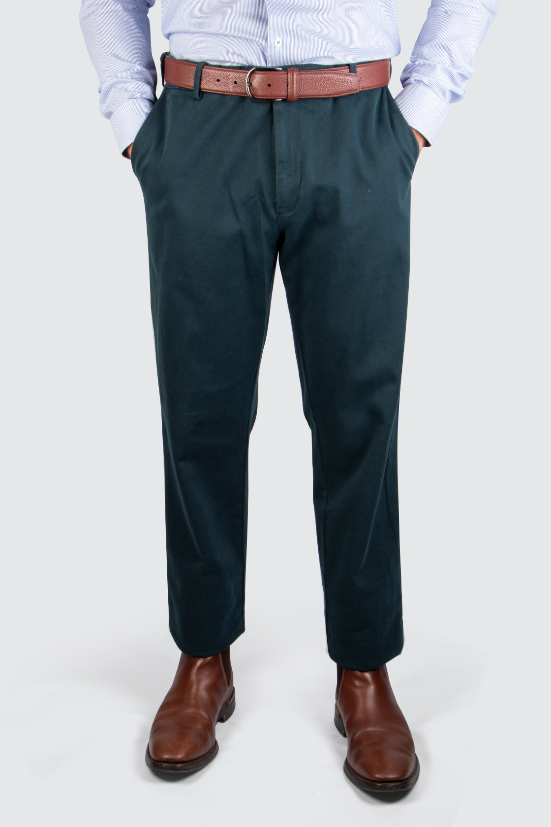 Meyer Oslo Cotton Trouser 34L Green
