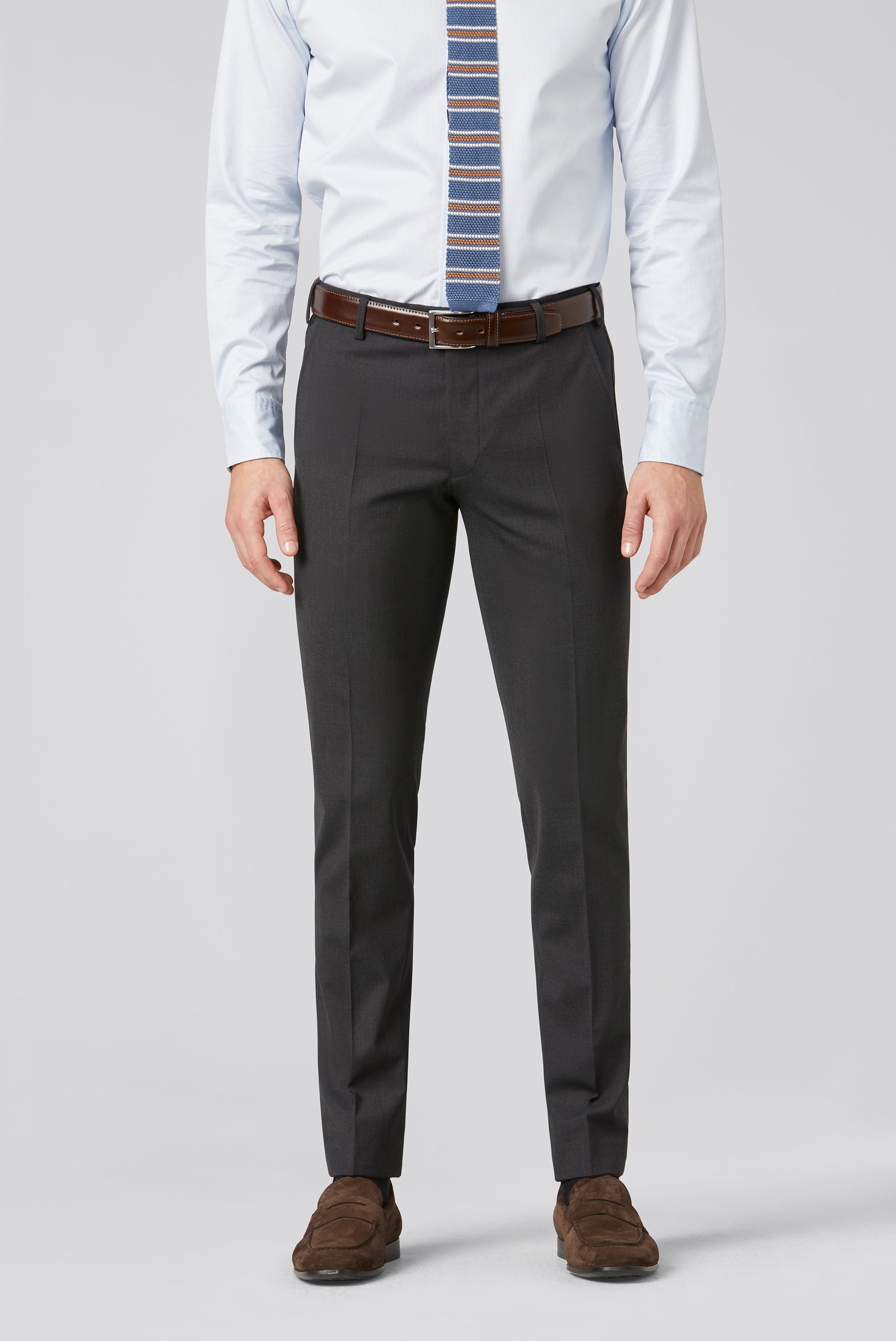 Meyer Roma Wash Wool Mix Trouser Charcoal