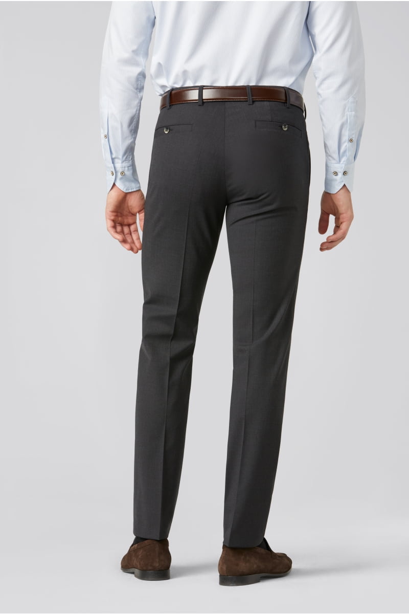 Meyer Roma Wash Wool Mix Trouser Charcoal