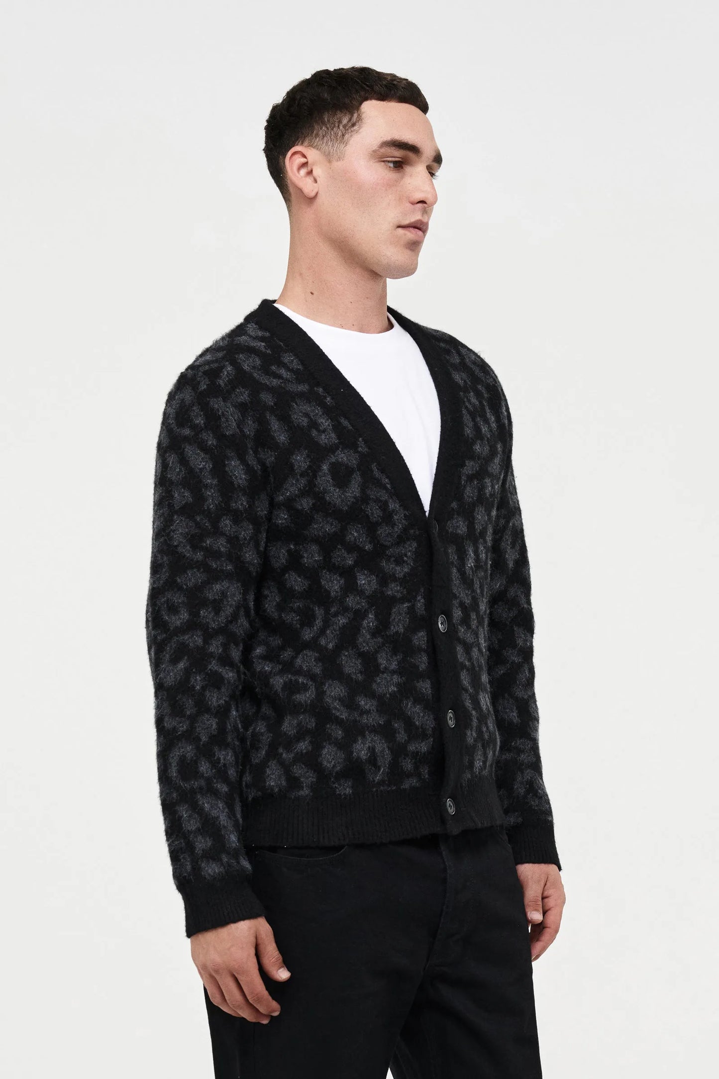 Neuw Brushed Knit Cardigan Ocelot