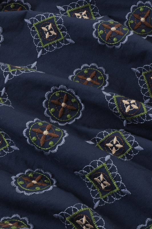 NN.07 Julio No Pocket Overshirt Navy Multi