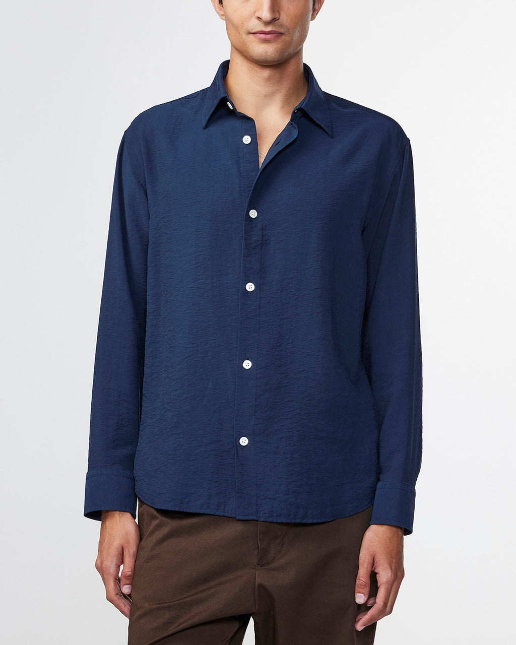 NN07 5971 Freddy No Pkt LS Shirt Navy Blue