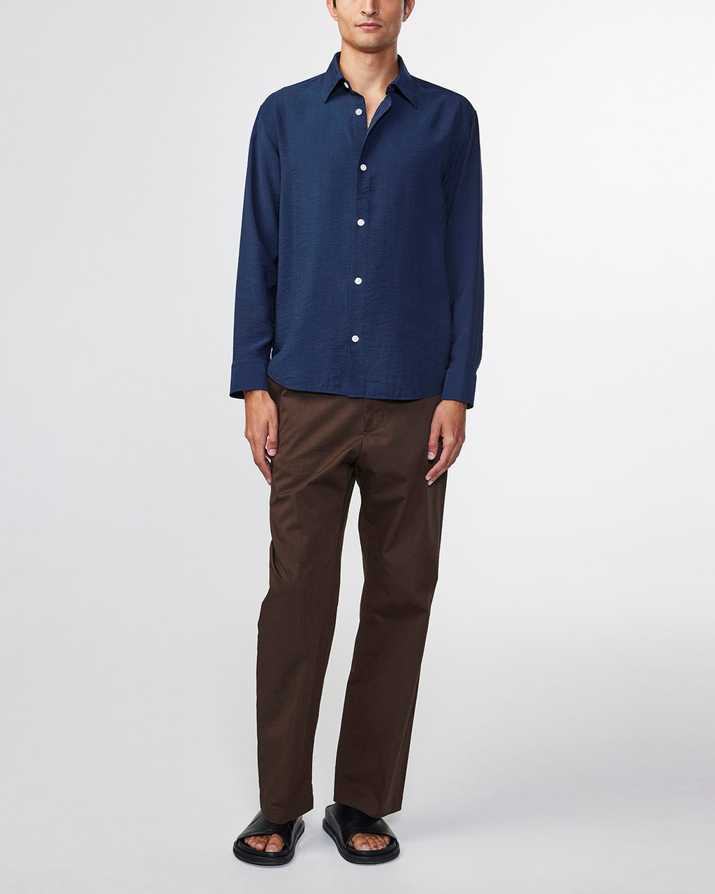 NN07 5971 Freddy No Pkt LS Shirt Navy Blue