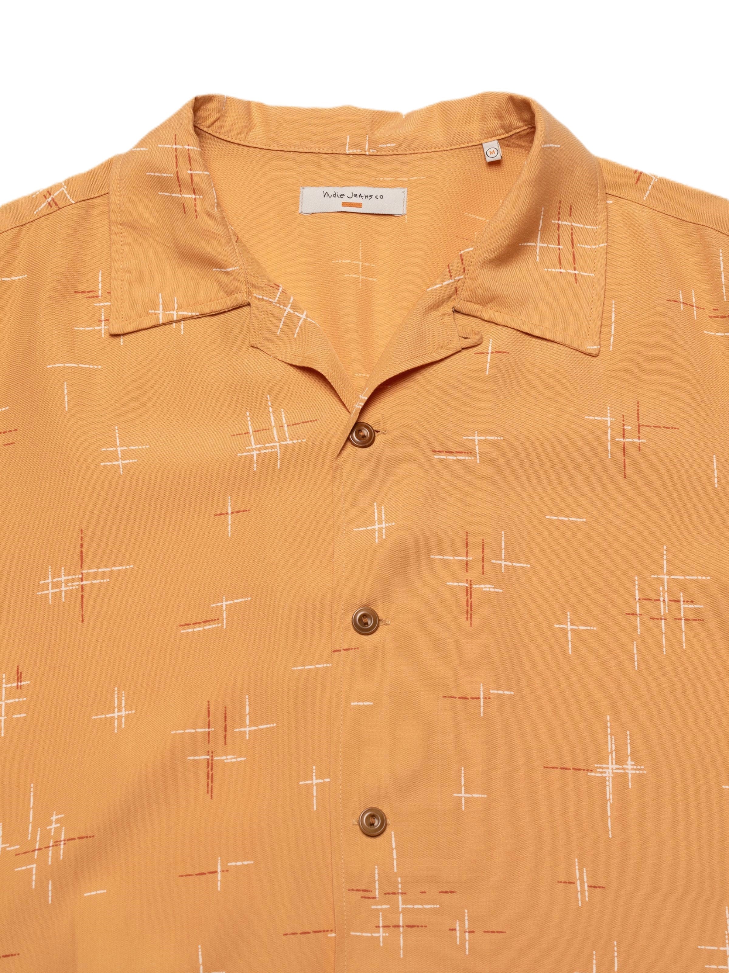 Nudie Jeans Arvid 50s Hawaii SS Shirt Ochre