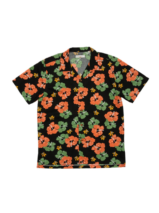 Nudie Jeans Arvid Flower Hawaii SS Shirt Black