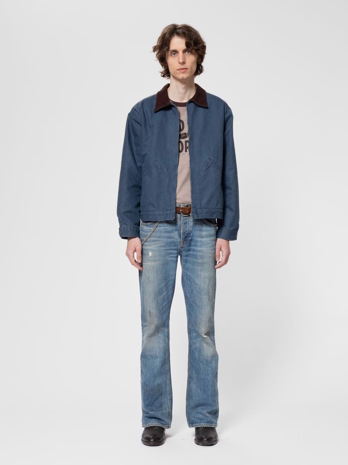 Nudie Jeans Blake Zip Jacket Canvas Blue