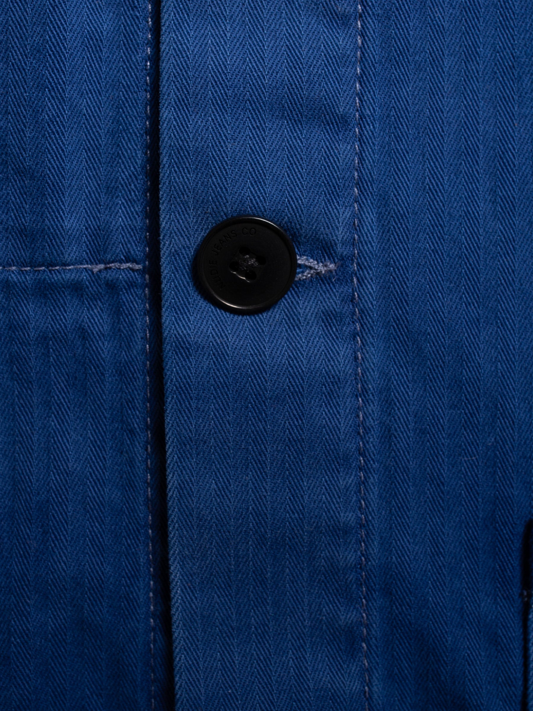 Nudie Jeans Buddy Herringbone Chore Jacket Blue