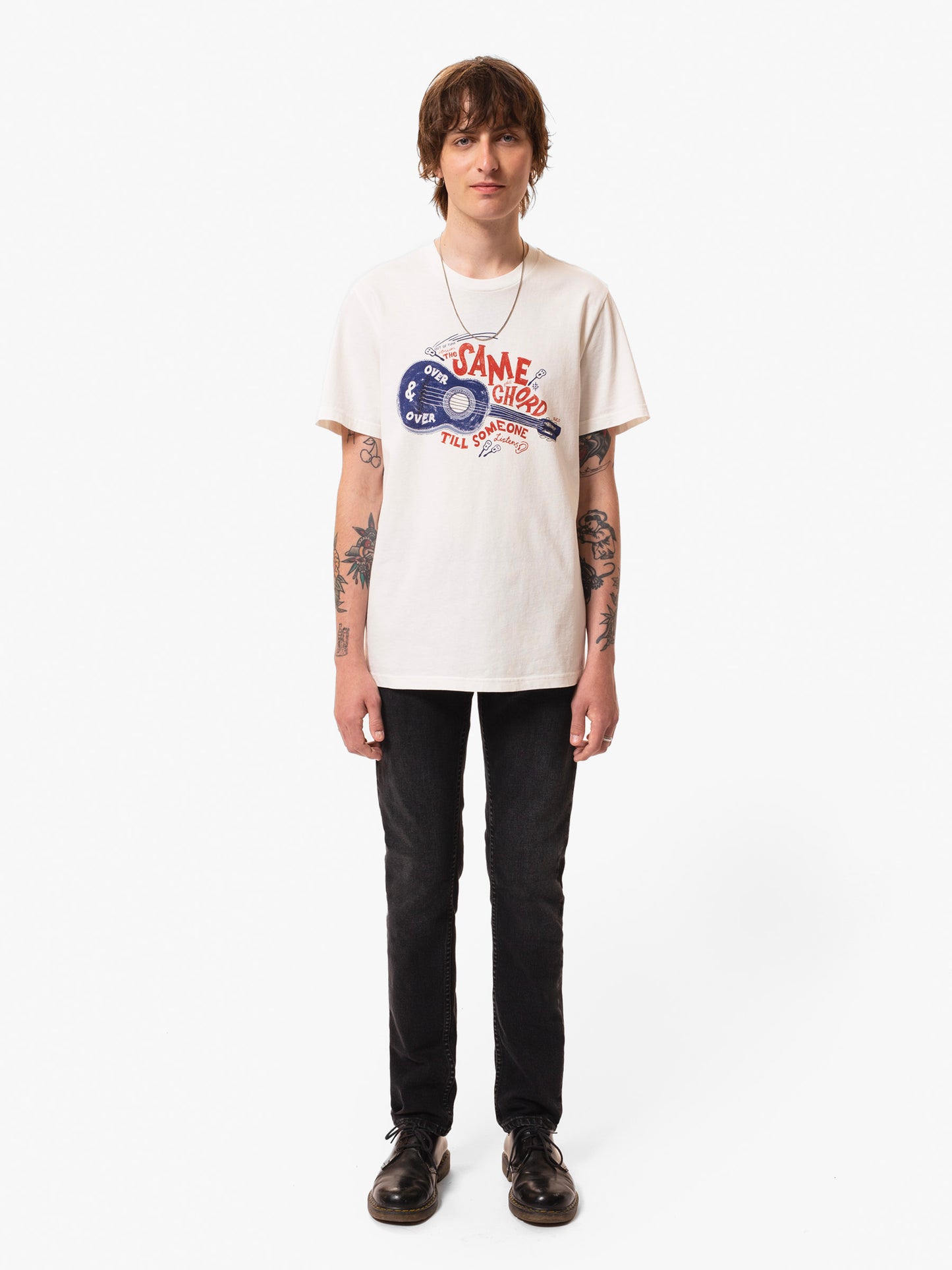 Nudie Jeans Roy Gitarr Tee Off-white