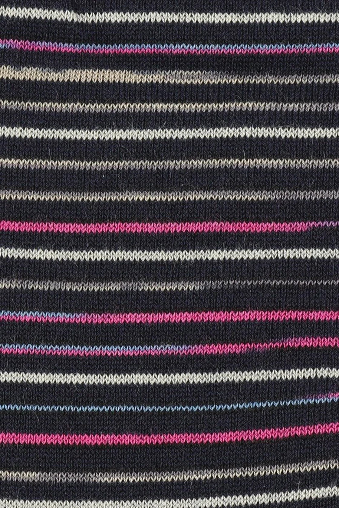 Pantherella Atolla Multi Stripe Sock Navy/Steel/Fuch