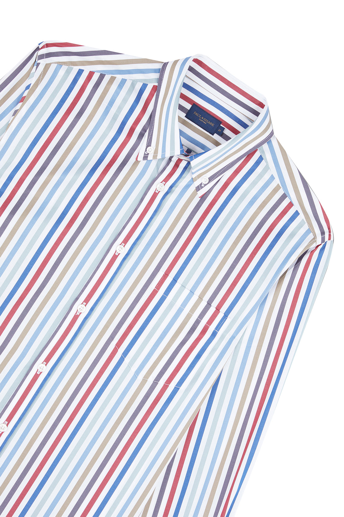 Paul & Shark Supima Cotton Shirt Red/Blue