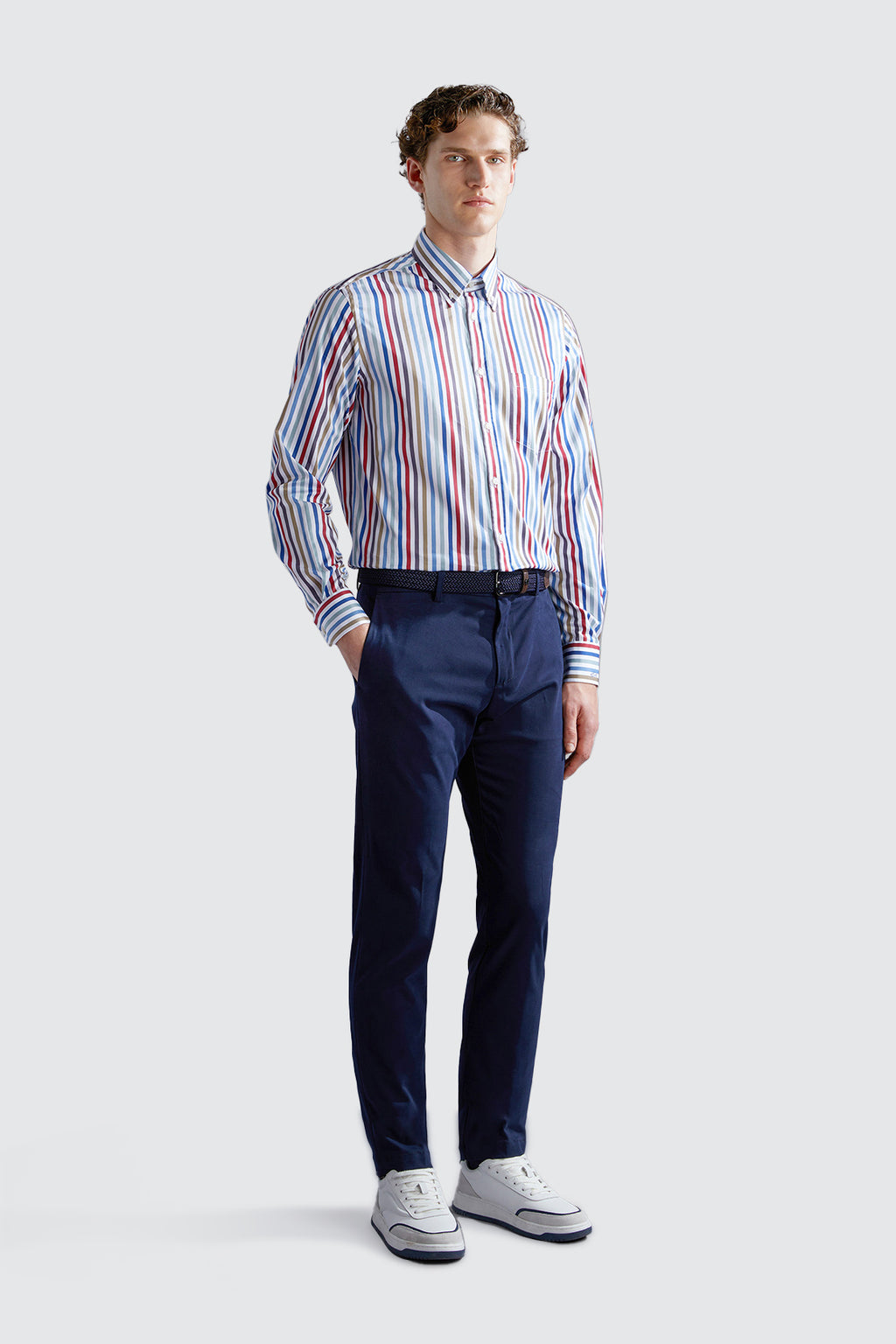 Paul & Shark Supima Cotton Shirt Red/Blue