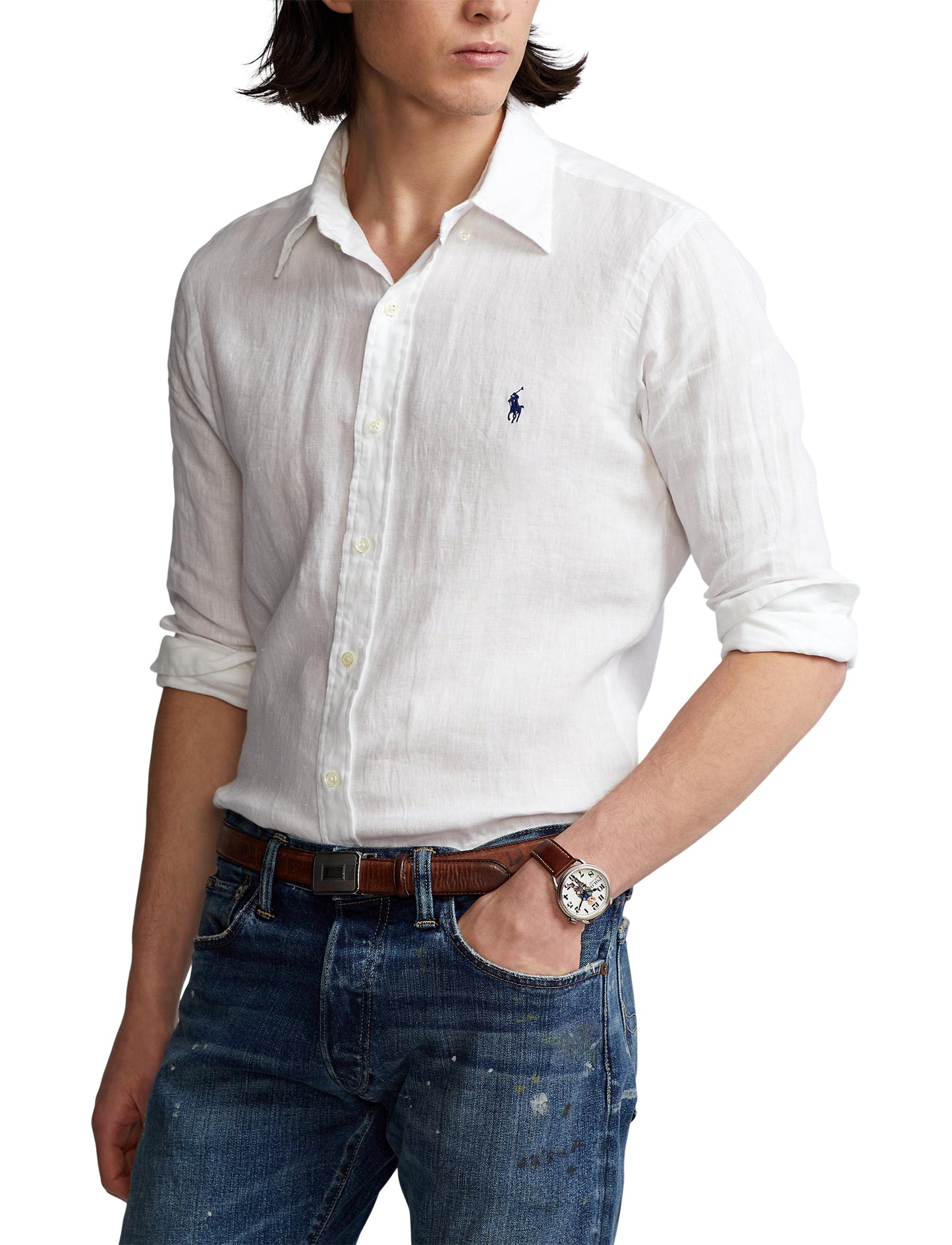 Polo Ralph Lauren Linen Sports Shirt White