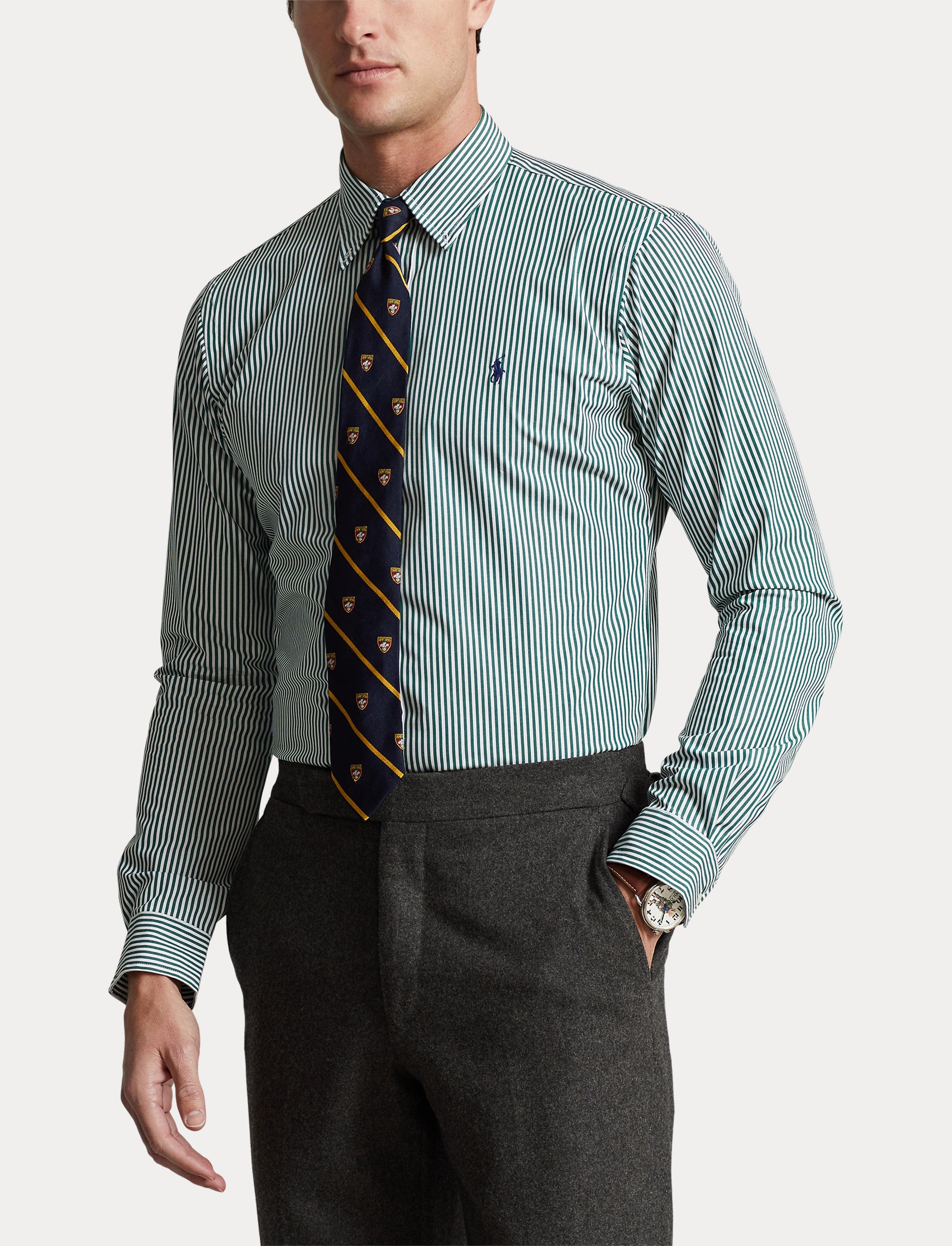 Polo Ralph Lauren LS Sport Shirt Pine/White –