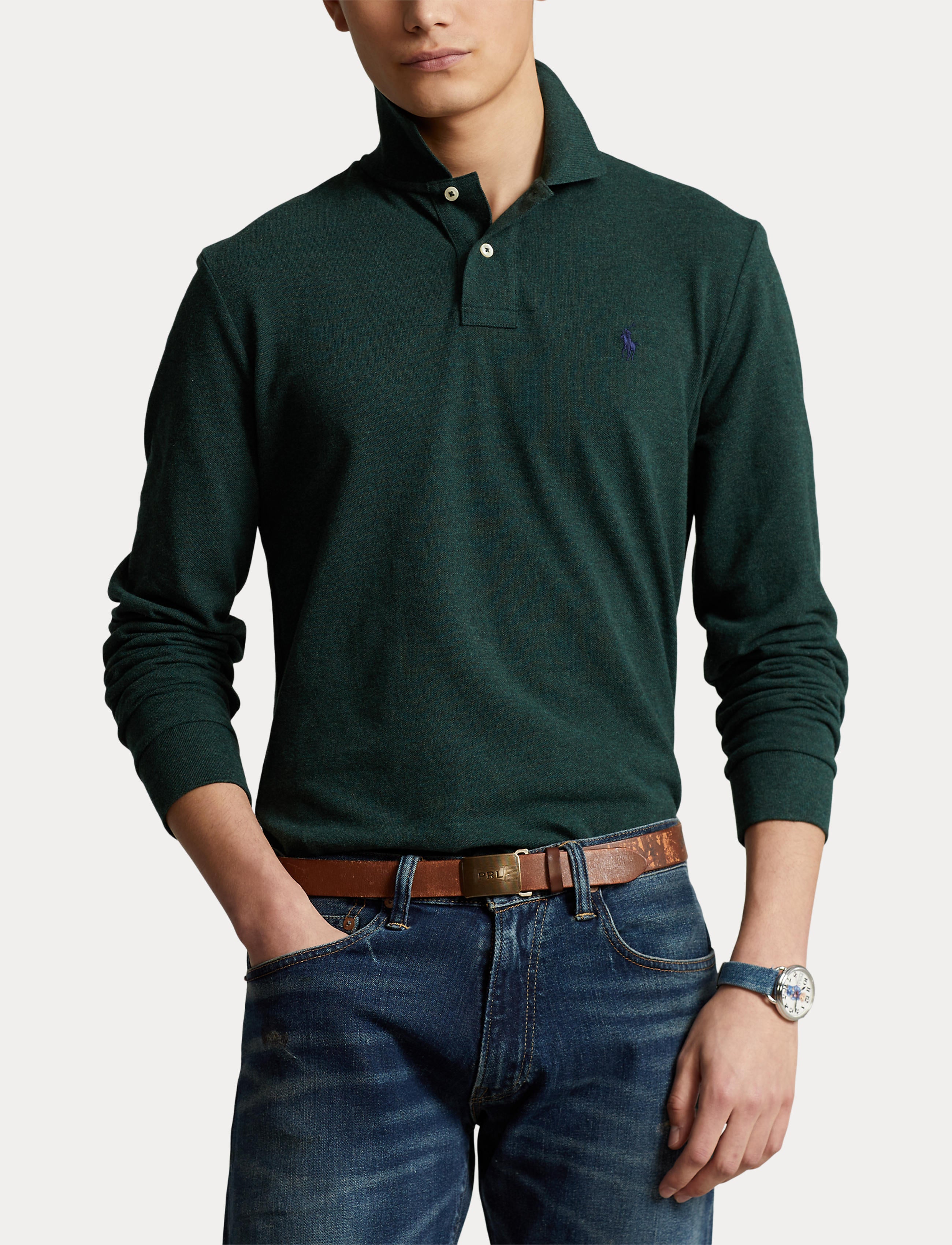 Polo ralph lauren men's classic discount fit long sleeve mesh polo