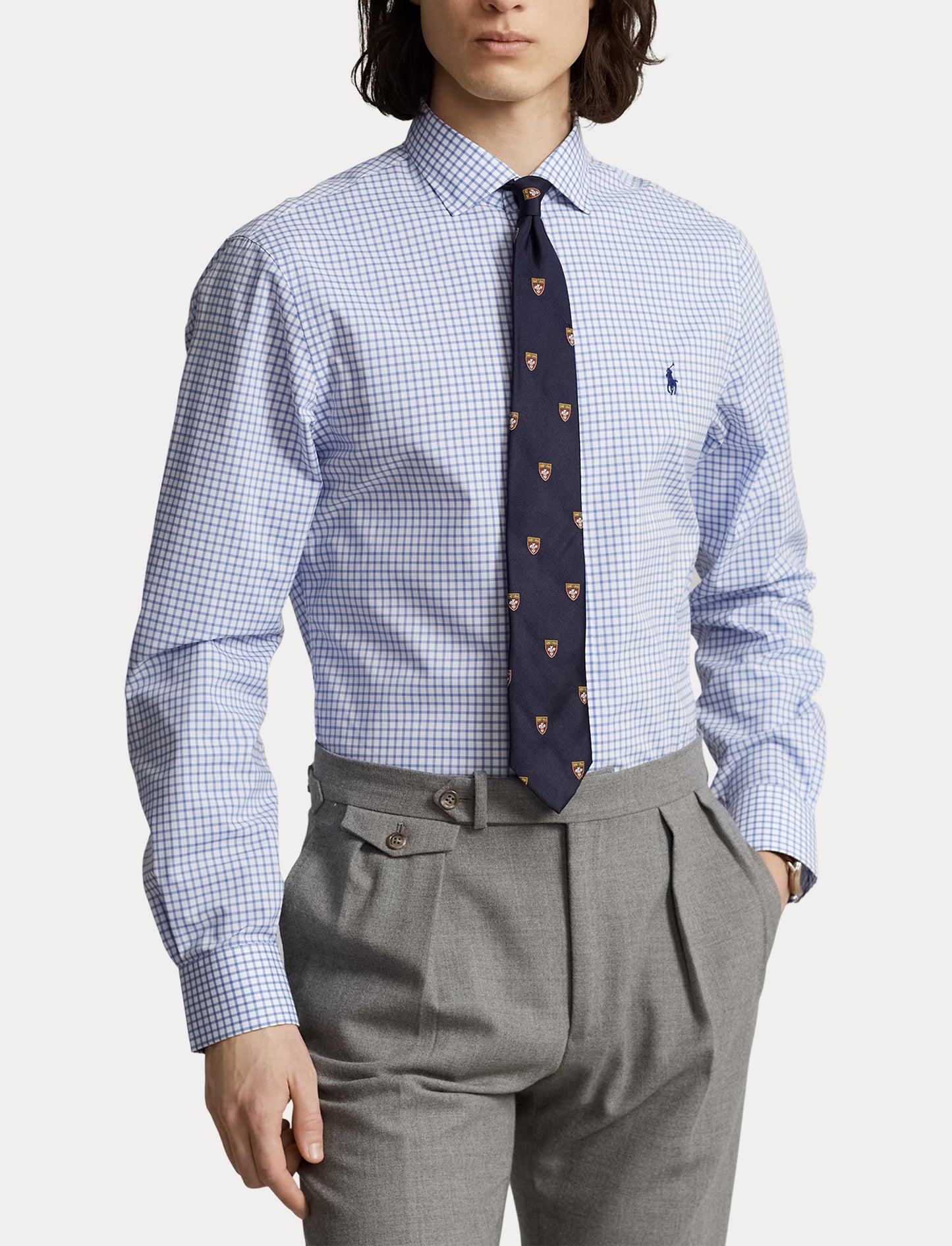 Polo Ralph Lauren Slim Fit Checked Poplin Shirt Blue/White