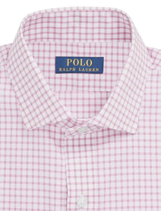 Polo Ralph Lauren Slim Fit Checked Poplin Shirt Pink/White