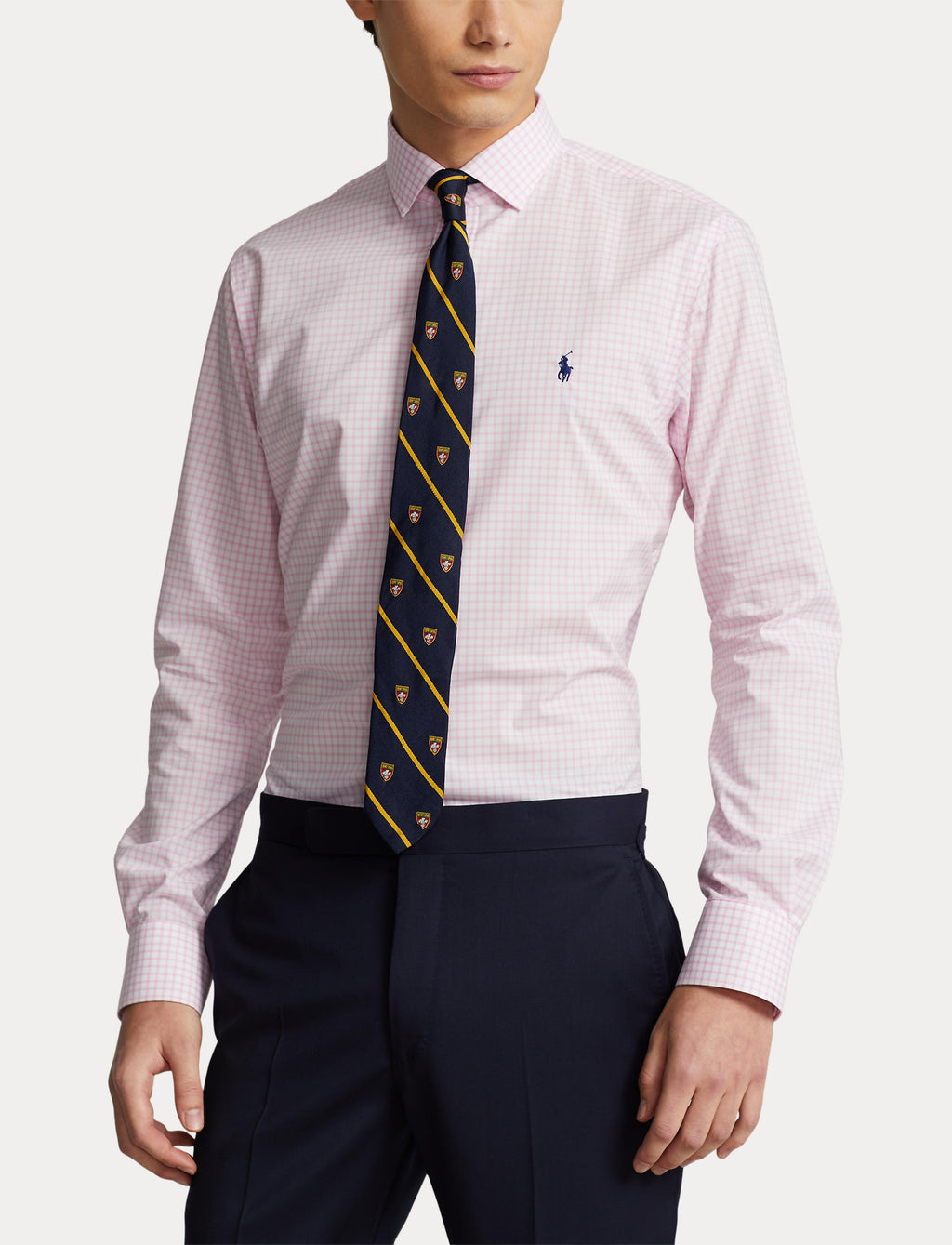 Polo Ralph Lauren Slim Fit Checked Poplin Shirt Pink/White