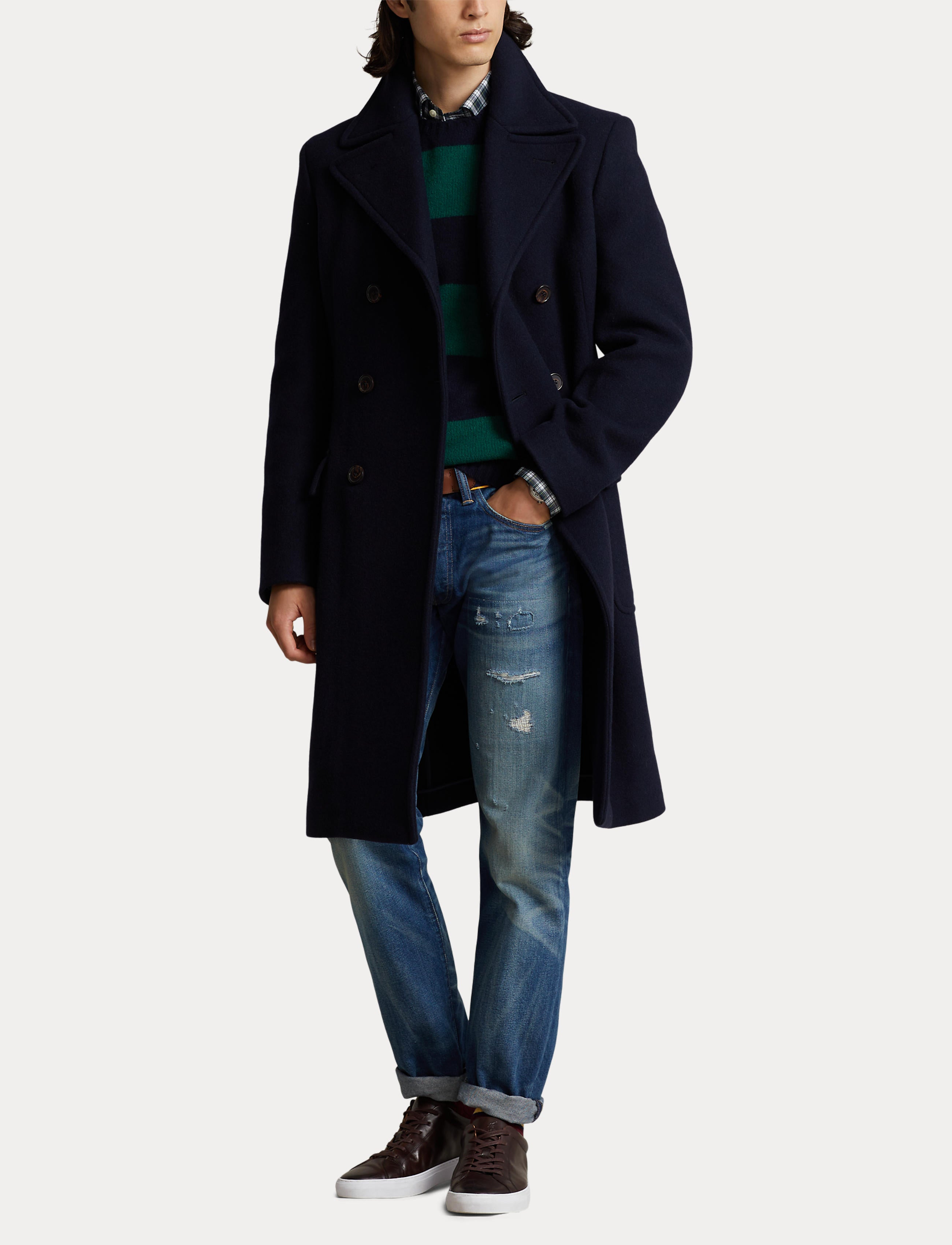 Ralph lauren classic long topcoat best sale