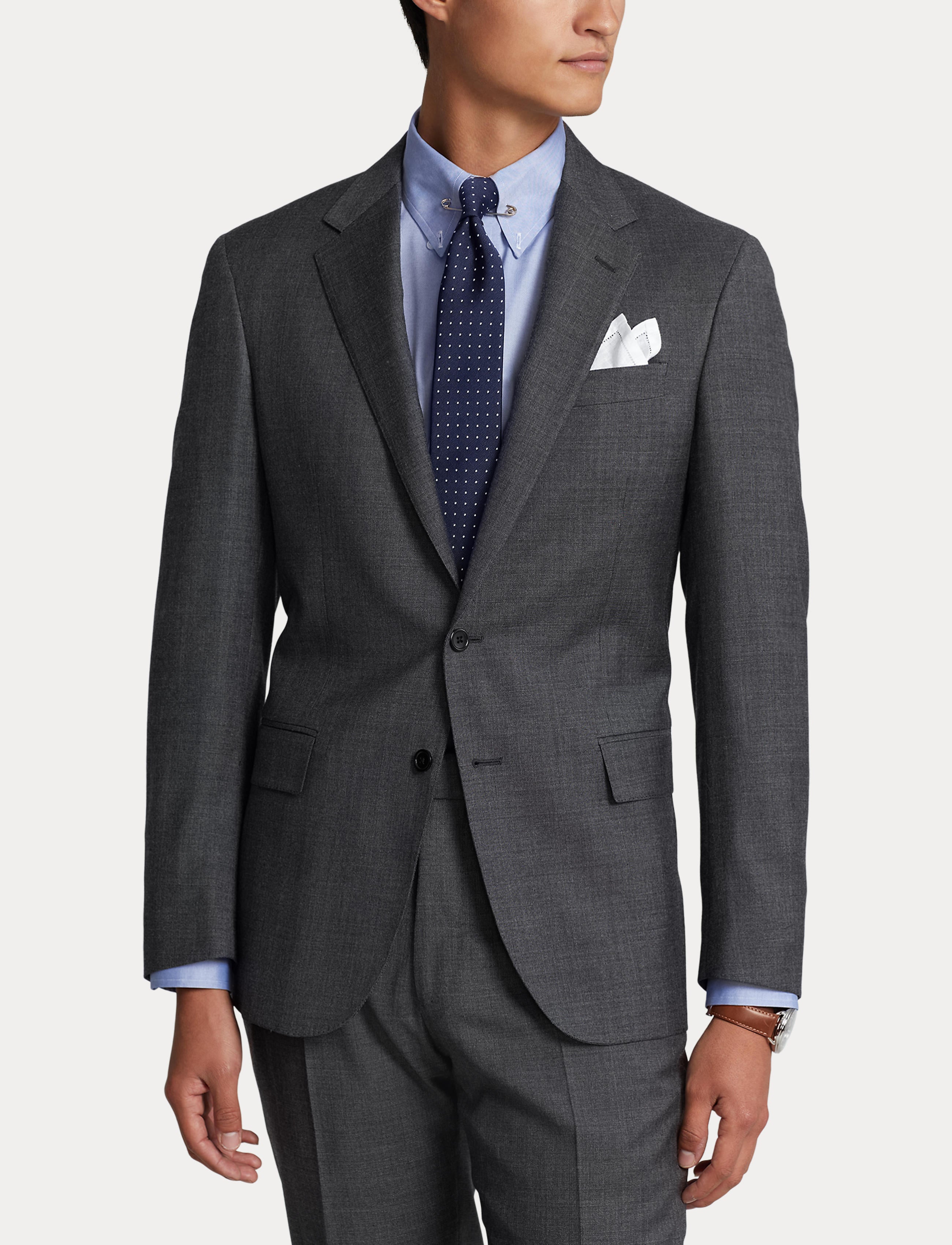 Polo Ralph Lauren Wool Sharkskin Suit Grey