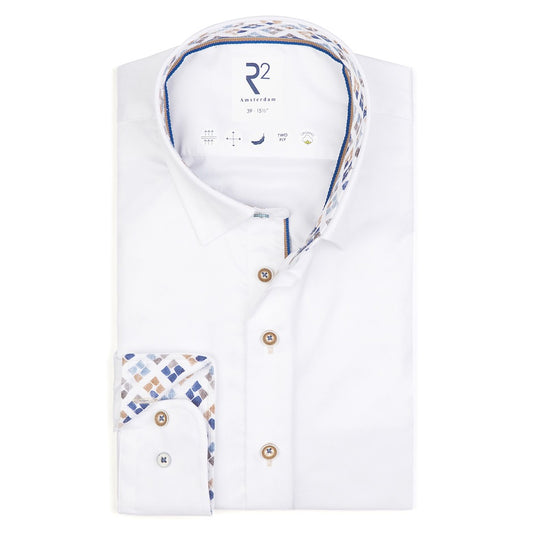 R2 Amsterdam Poplin LS Shirt White