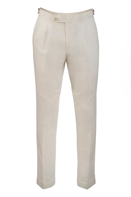 Rembrandt Evans Linen Cotton Trouser White