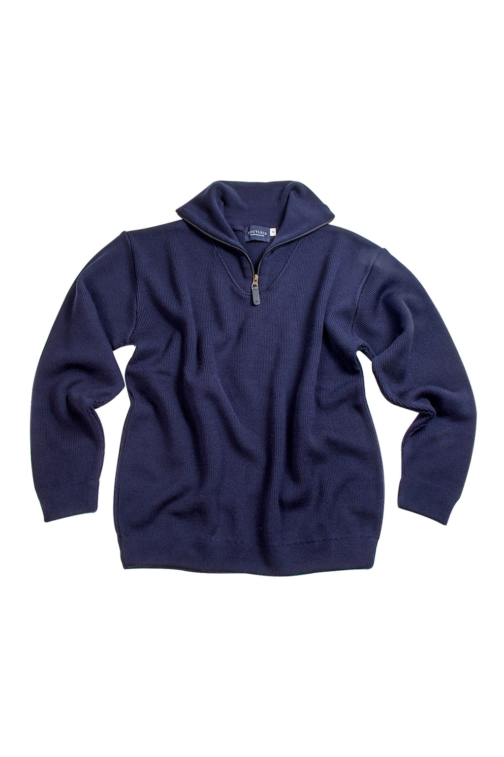 Routleys Merino Knit Zip Shawl Collar Navy