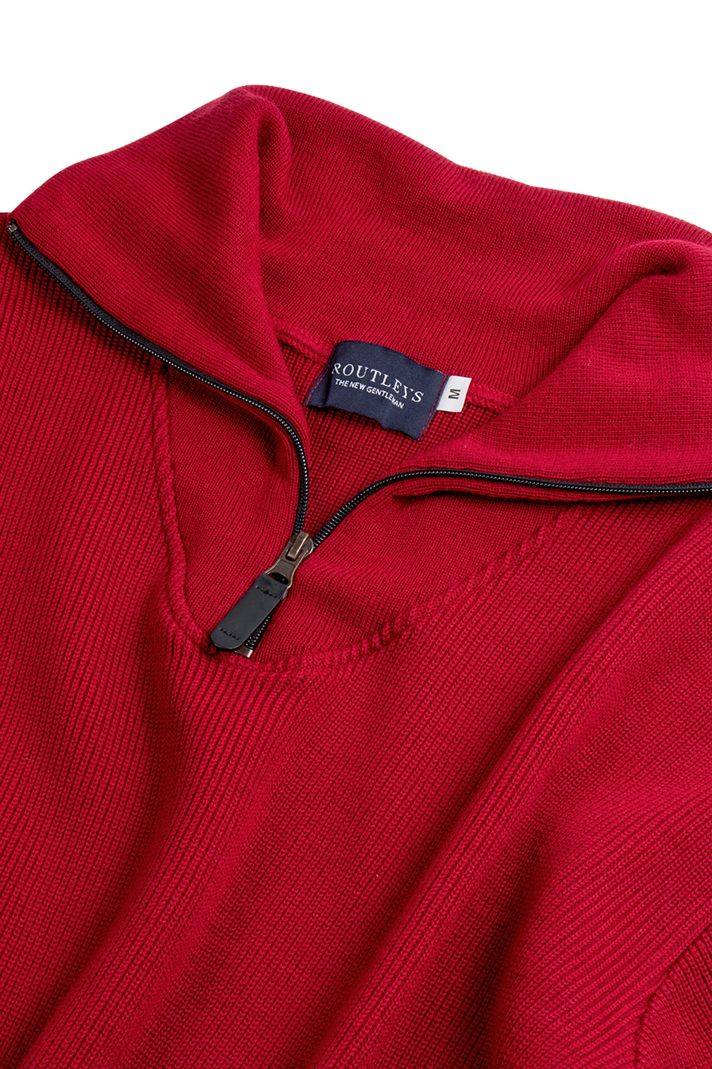 Routleys Merino Knit Zip Shawl Collar Red