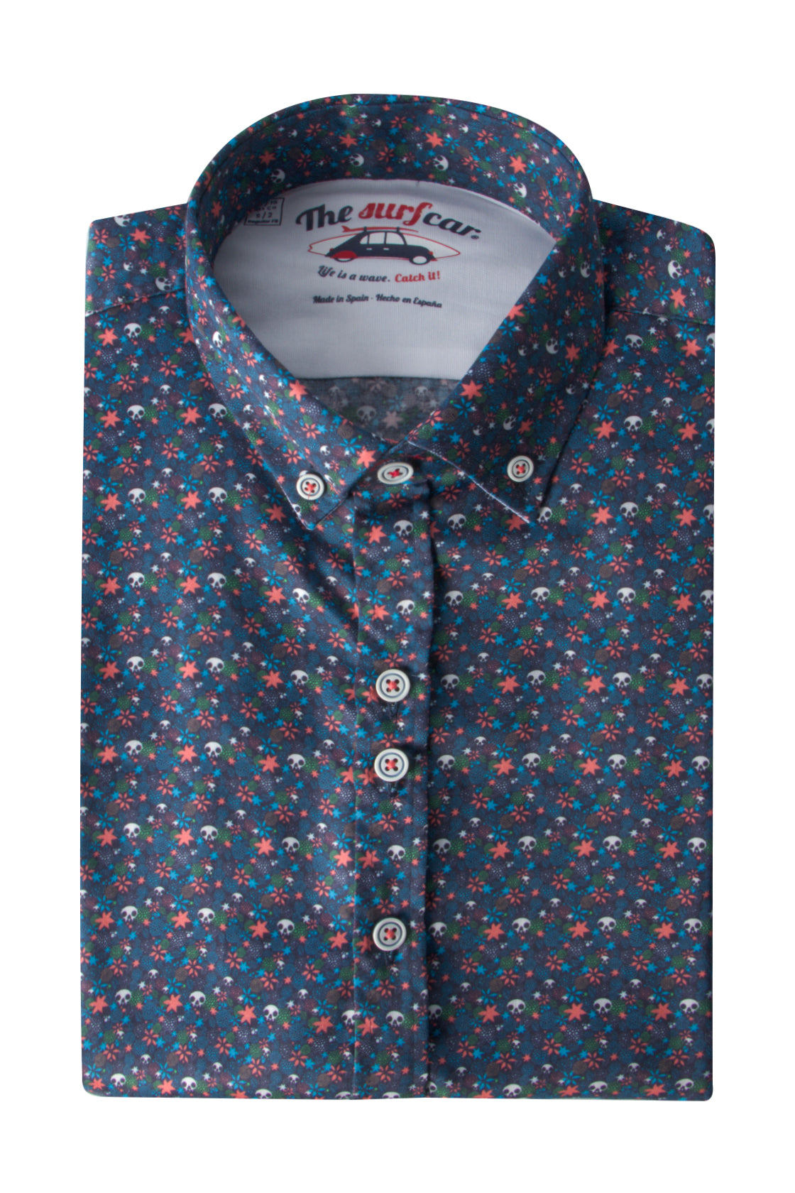 The Surf Car S.Faro Skulls Print SS Shirt Navy