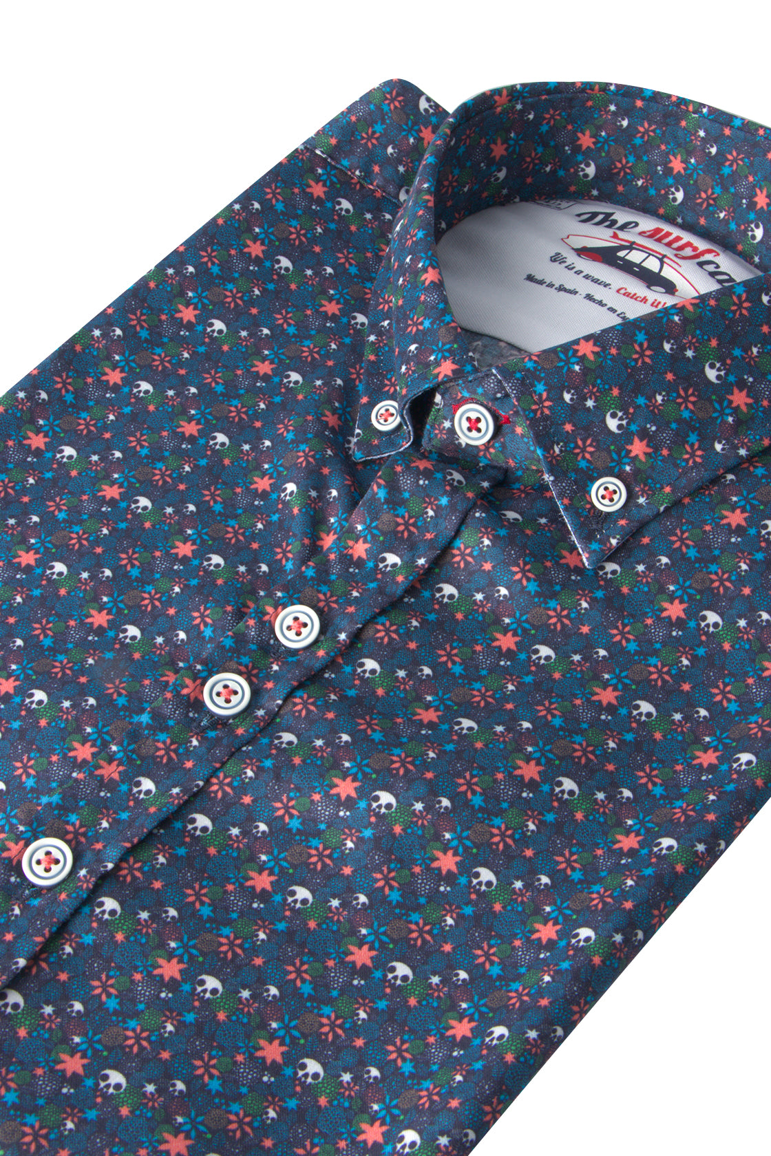 The Surf Car S.Faro Skulls Print SS Shirt Navy