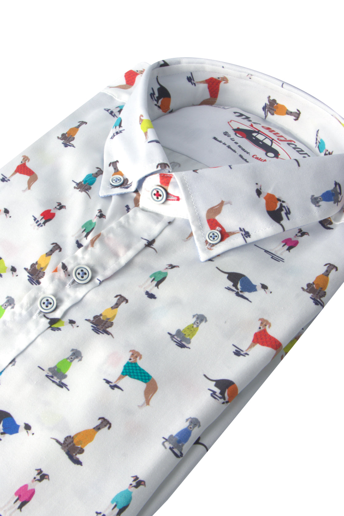 The Surf Car S.Lisbo Dog Print LS Shirt White