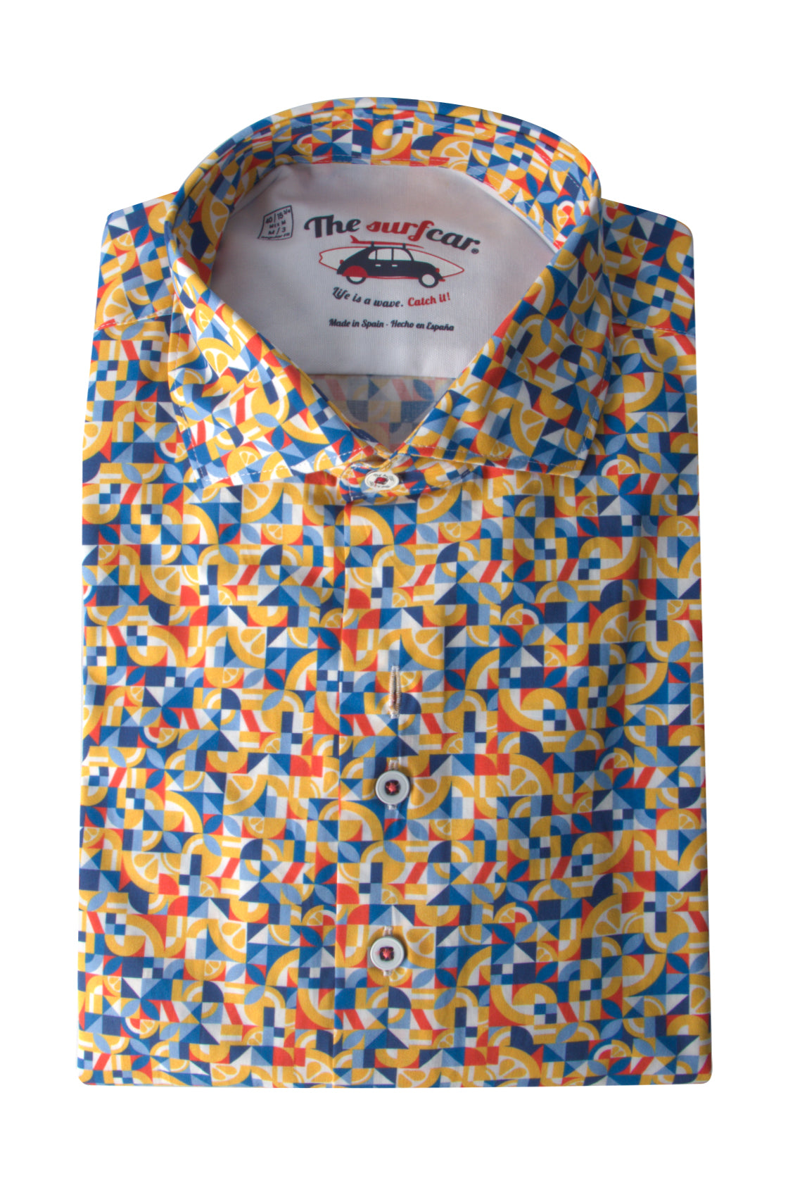 The Surf Car S.Viana Citrus Print LS Shirt Yellow