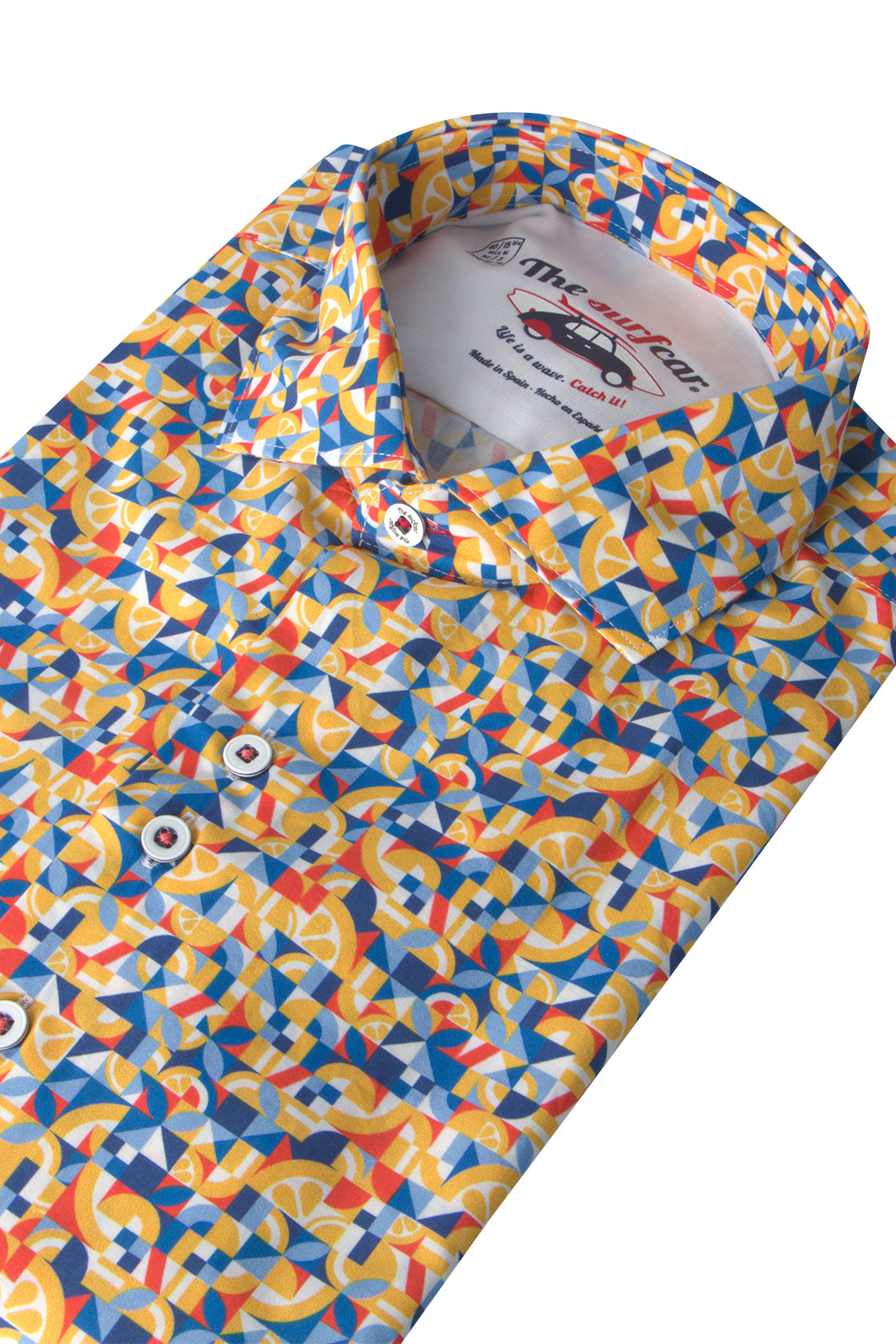 The Surf Car S.Viana Citrus Print LS Shirt Yellow