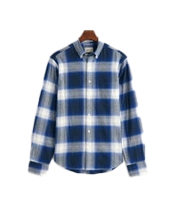 Gant Shadow Check LS Flannel Shirt College Blue