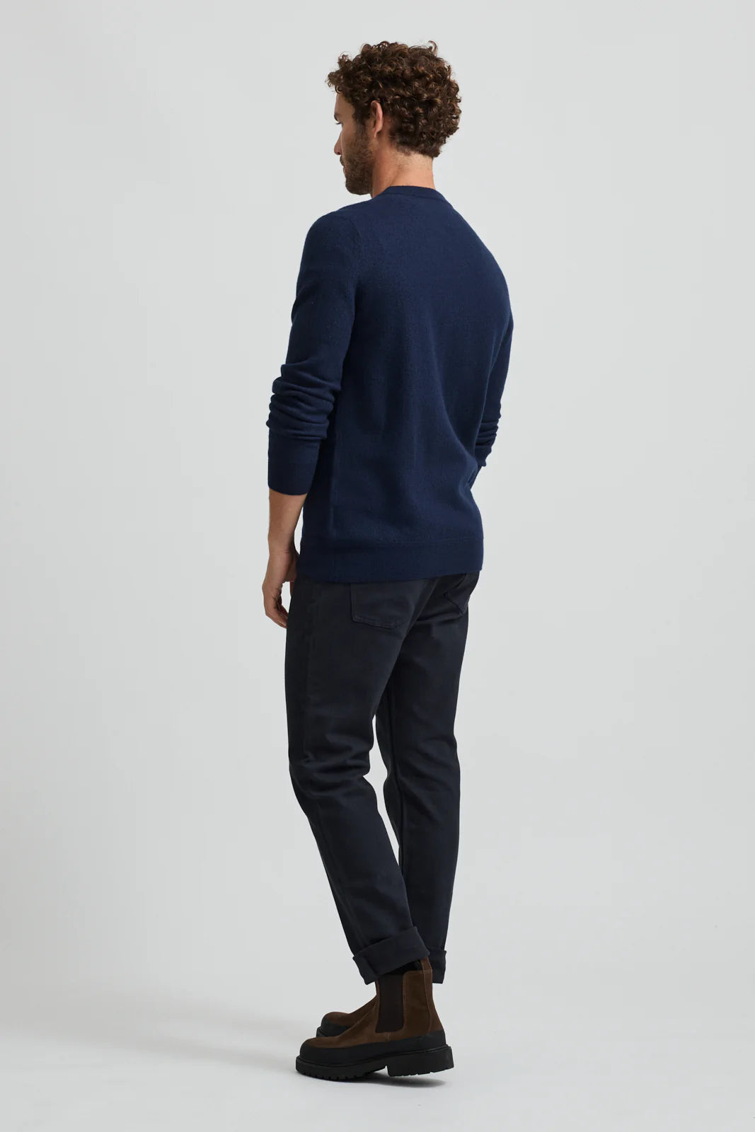 Toorallie Boiled Knit Crew Navy