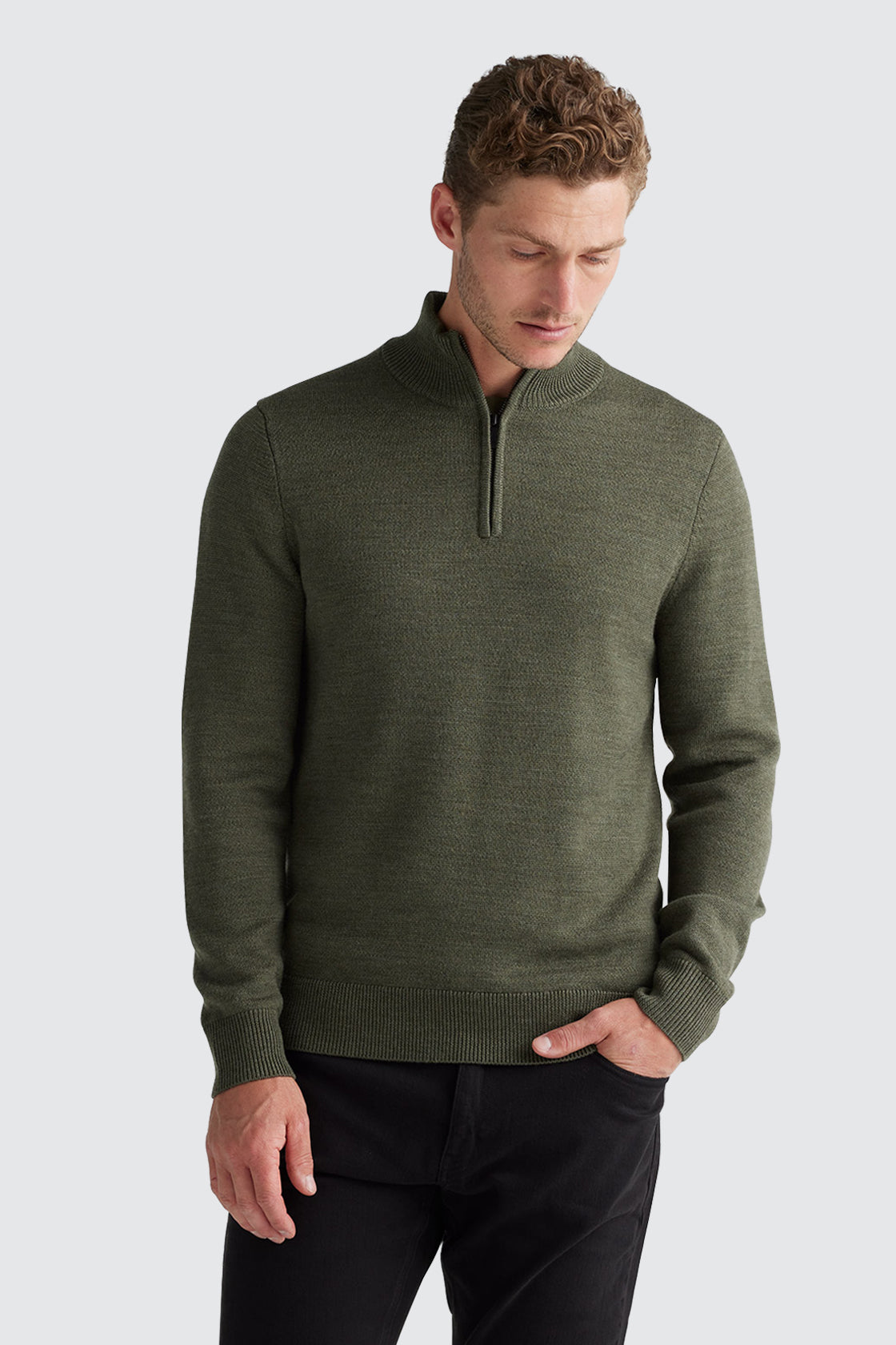 Toorallie Half Zip Jumper Olive – routleys.com.au