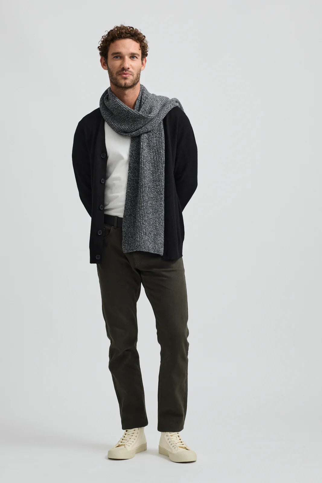Toorallie Heavy Gauge Rib Scarf Charcoal Mix