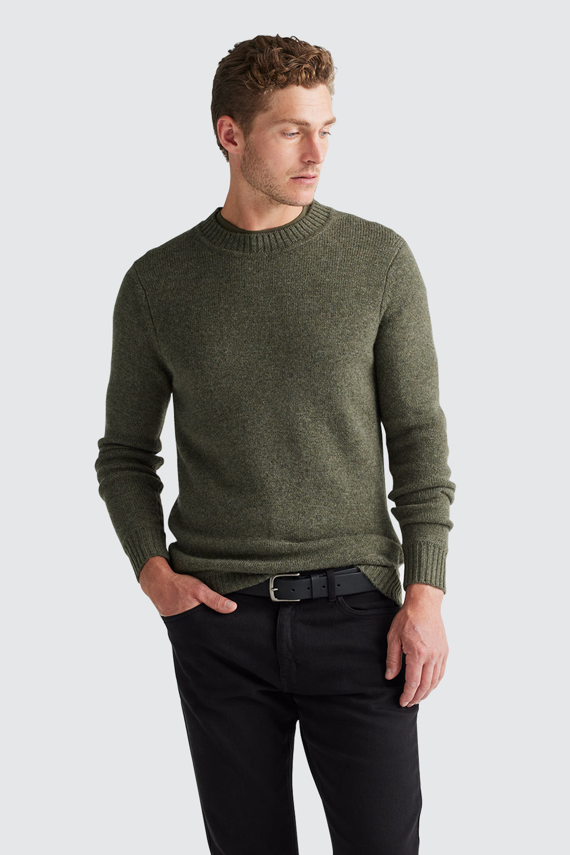 Toorallie Lambswool Jumper Olive