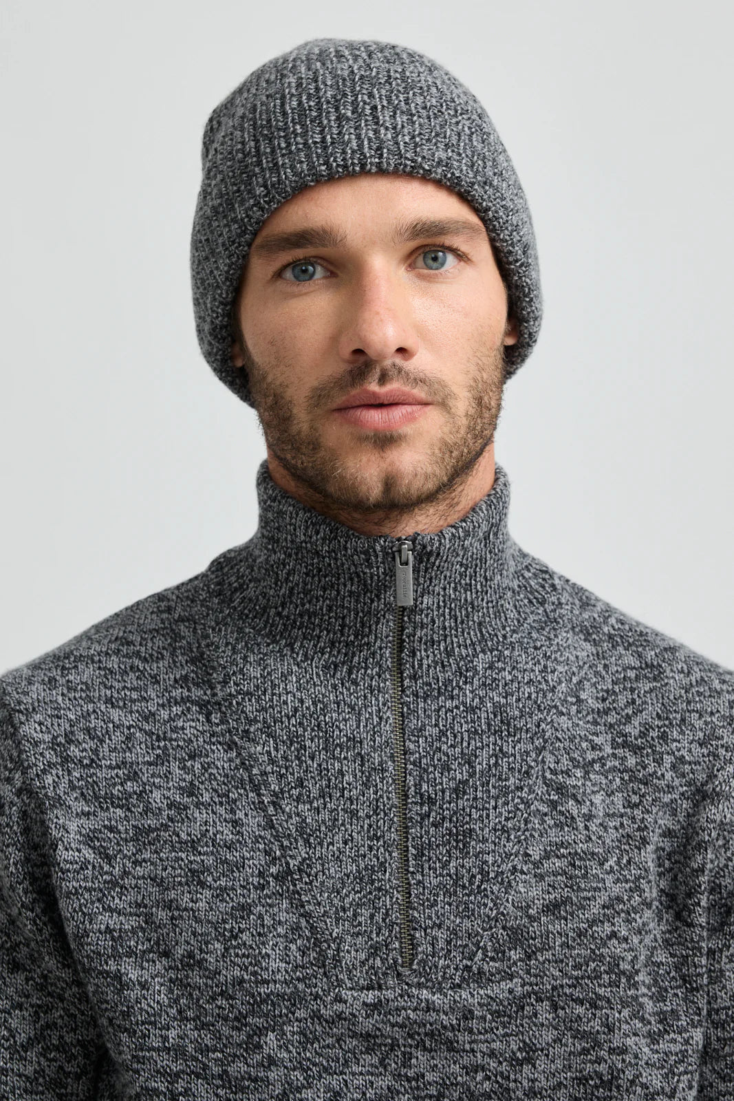 Toorallie Rib Knit Beanie Charcoal Mix