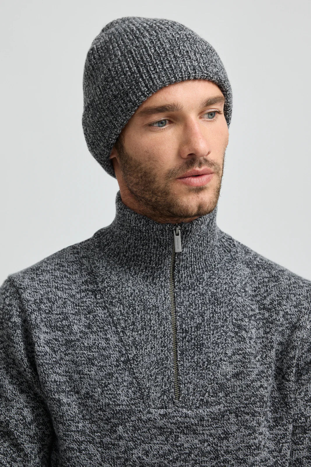 Toorallie Rib Knit Beanie Charcoal Mix