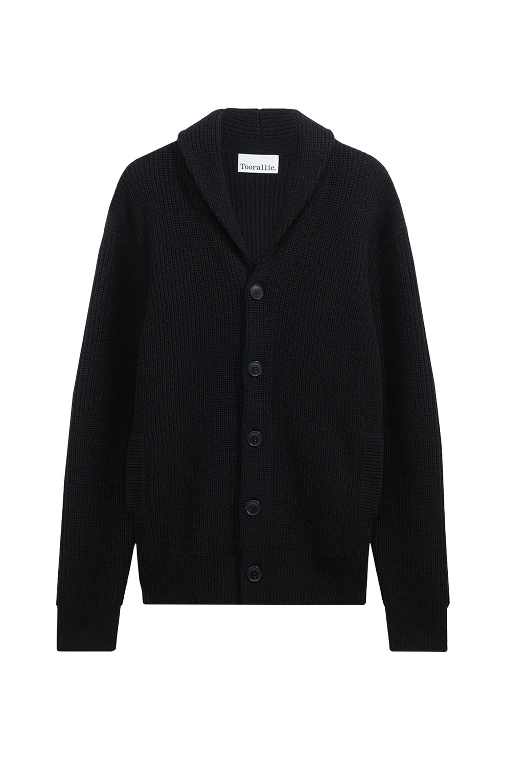 Toorallie Ribbed Shawl Collar Cardigan Black Au 8488