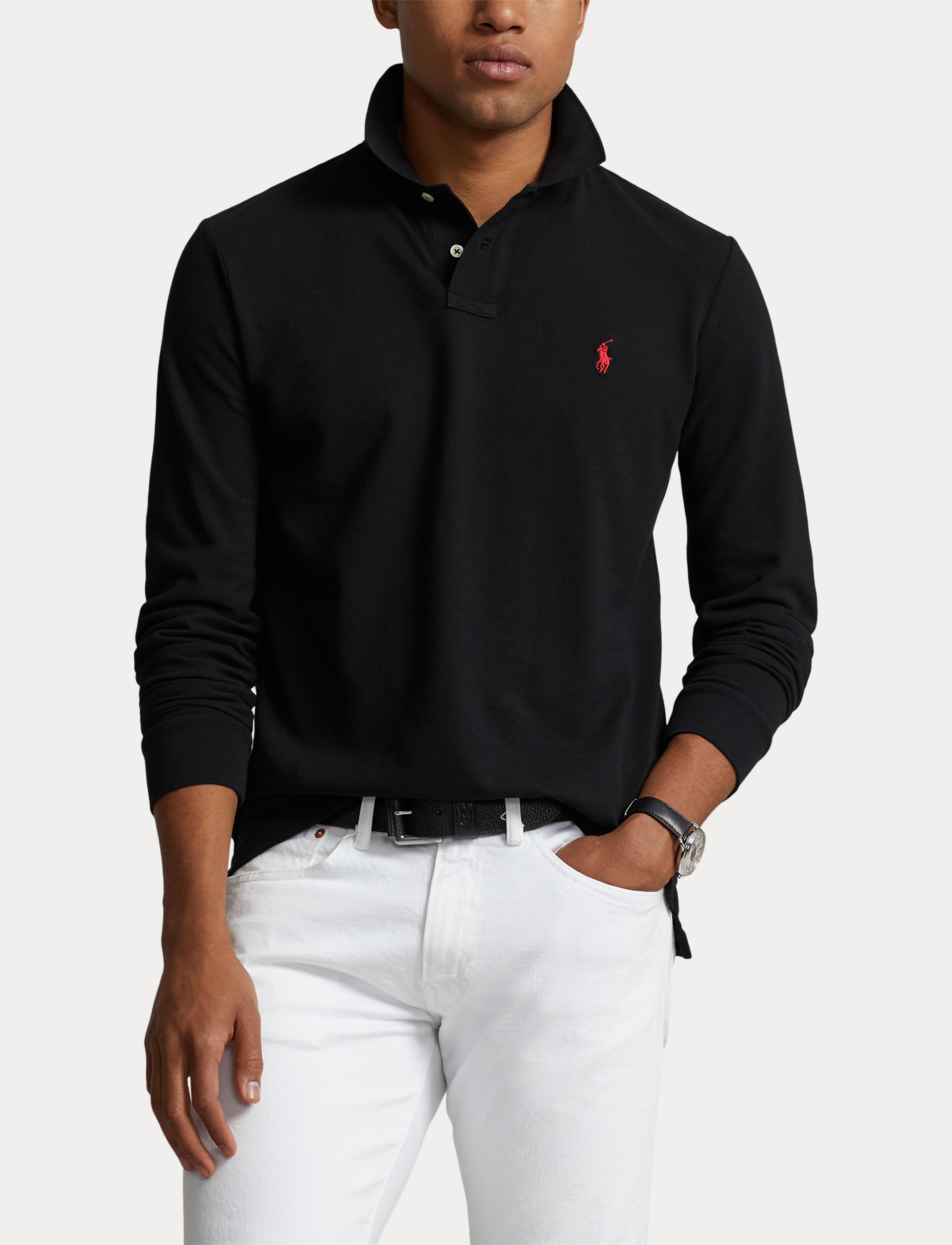 Polo Ralph Lauren Custom Slim LS Polo Black