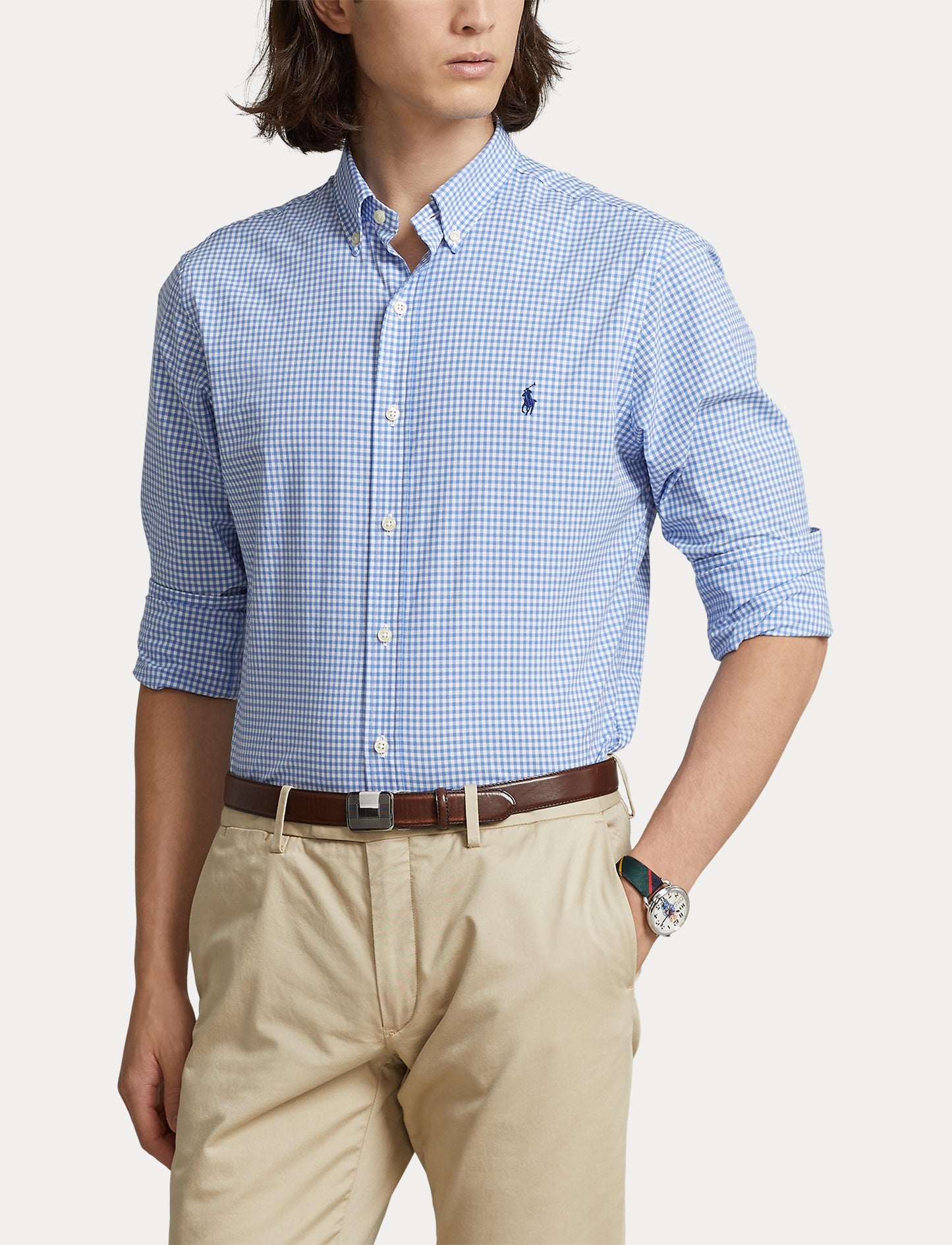 Polo Ralph Lauren Custom Fit Poplin Shirt Blue/Wht