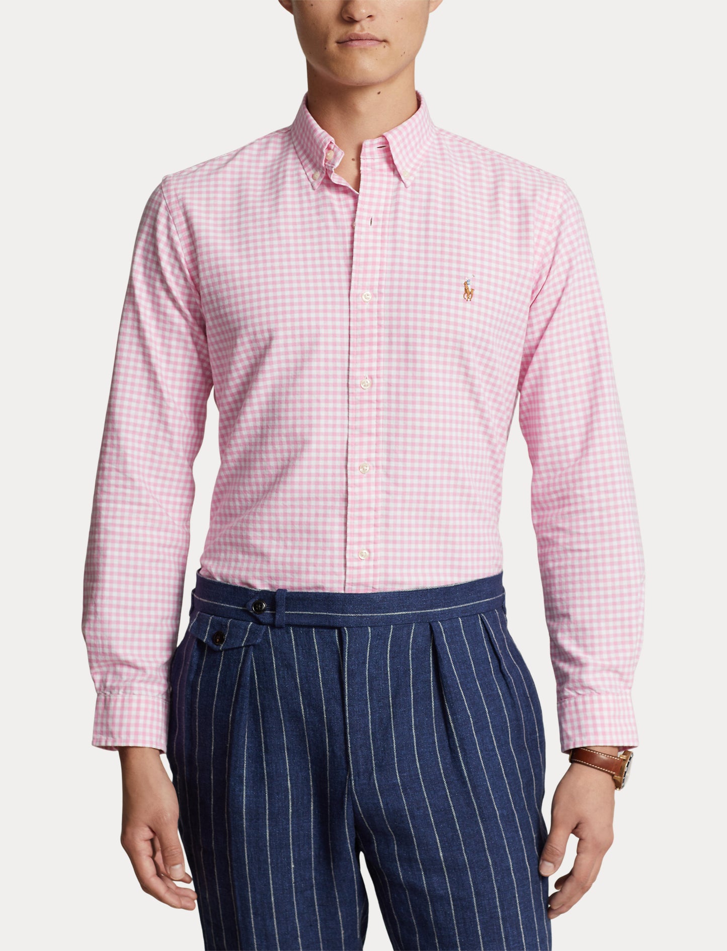 Polo Ralph Lauren Custom Fit Gingham Oxford Shirt Pink/Wh