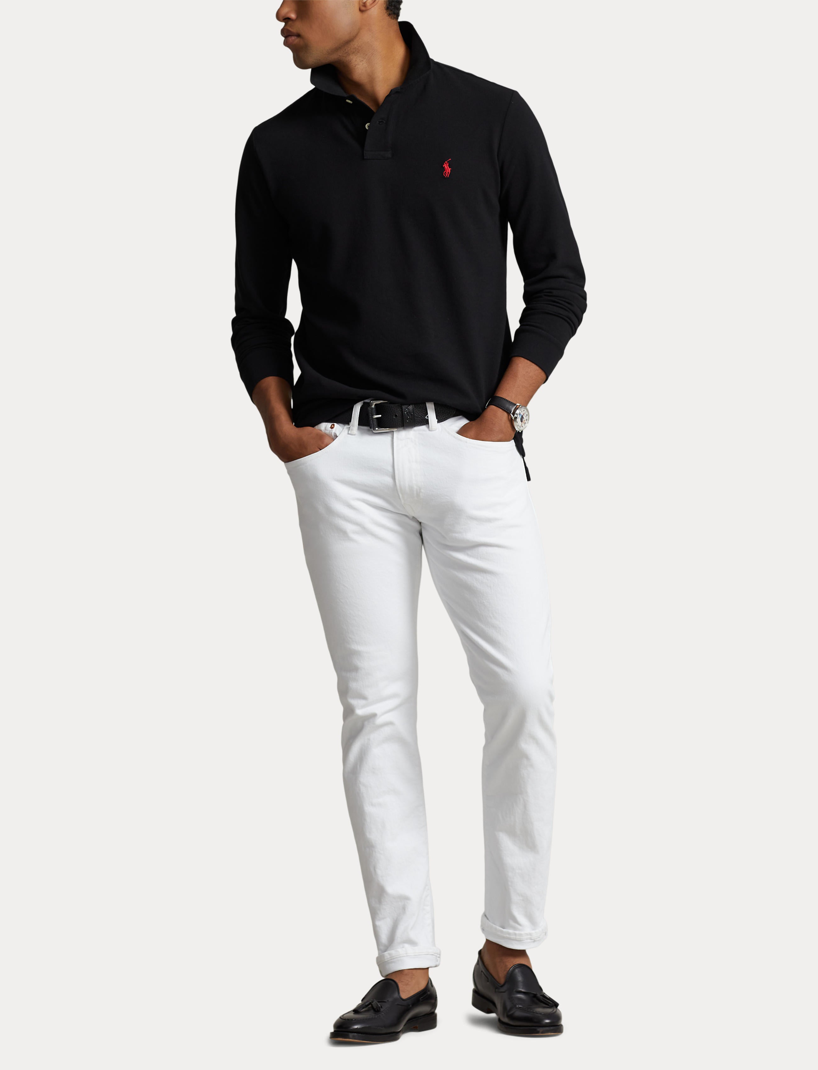 Polo Ralph Lauren Custom Slim LS Polo Black