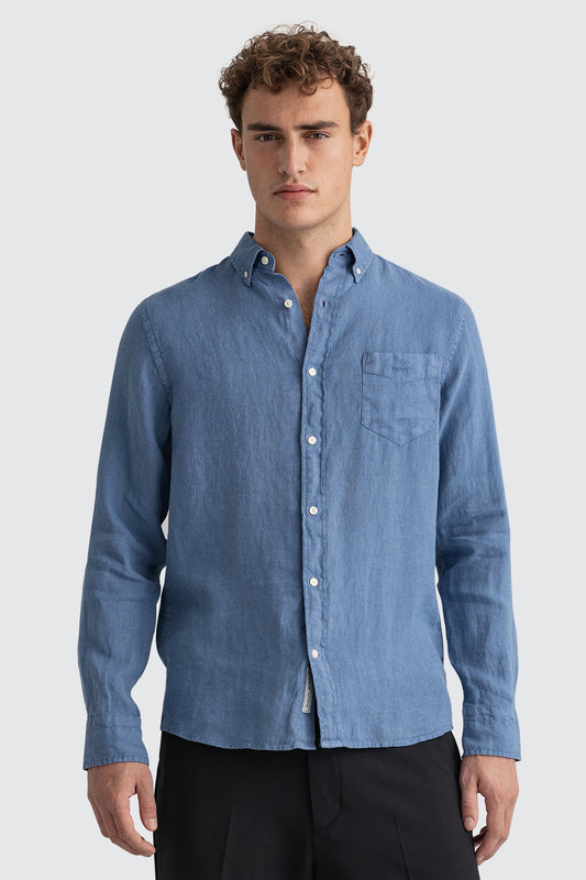 Gant Regular Linen Shirt Salty Sea