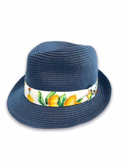 A Fish Named Fred Limoncello Straw Hat Blue