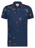 A Fish Named Fred Leaf Polo Navy