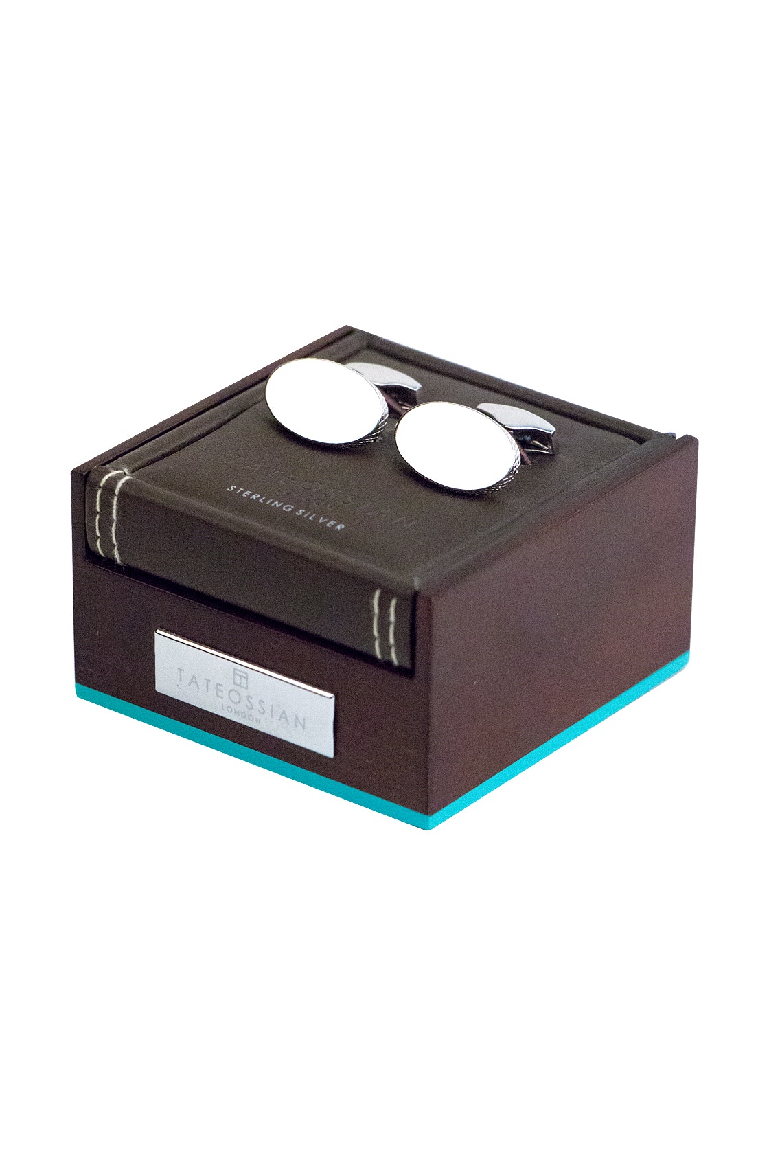 Tateossian Sterling Silver Oval Cufflinks