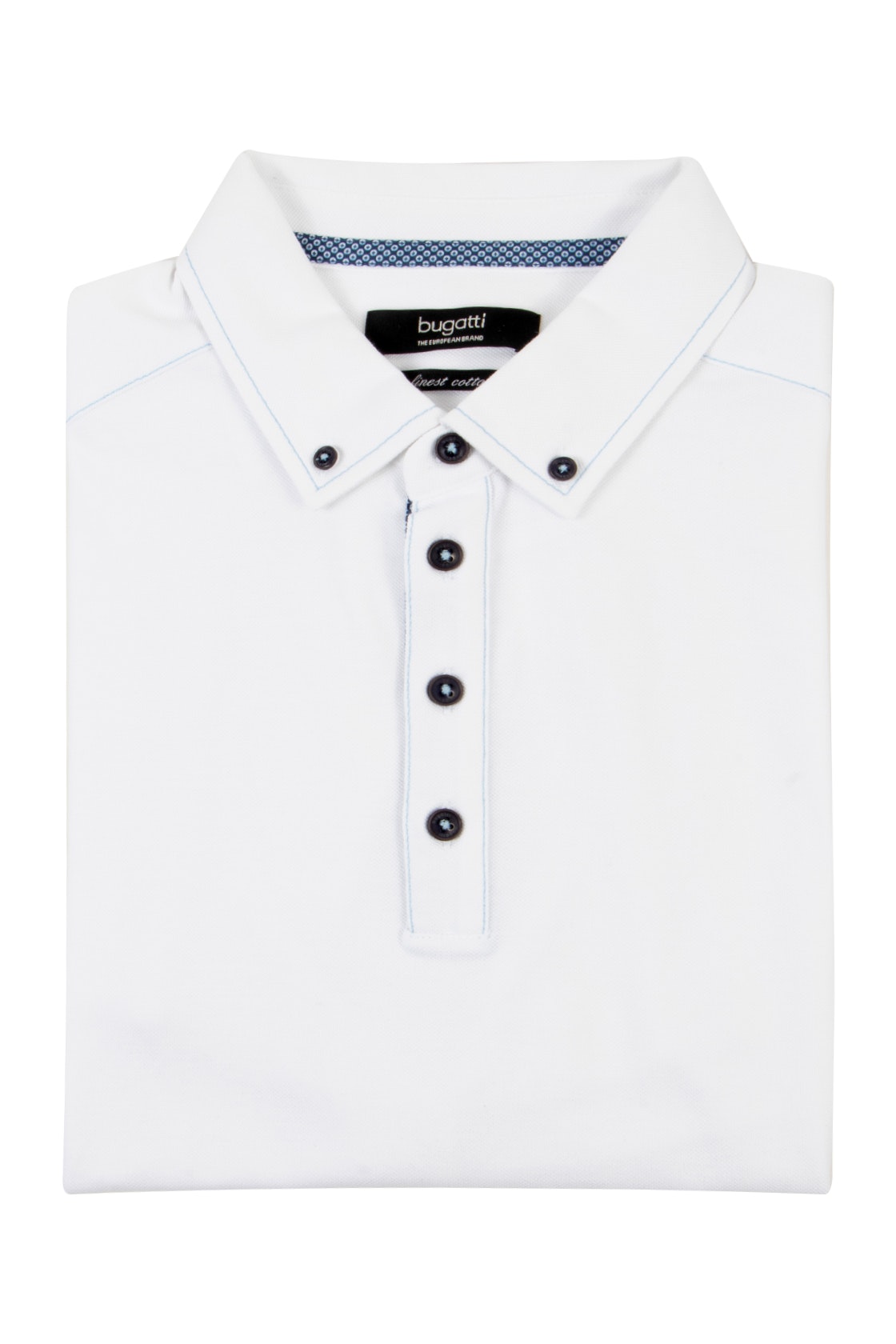 Bugatti White Knit Polo