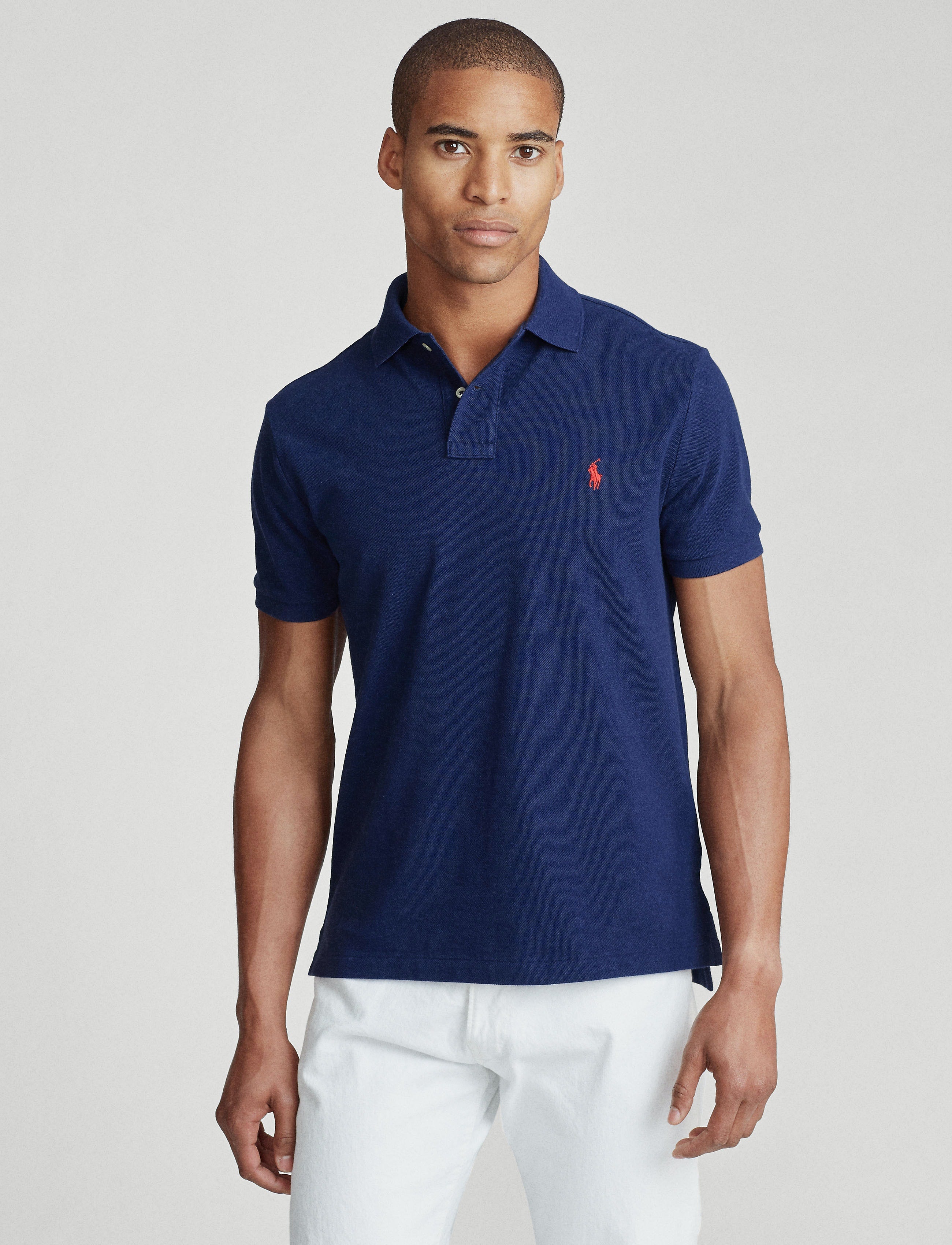 Polo Ralph Lauren Slim Fit Mesh Polo Deep Blue